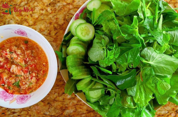 các loại rau dùng để chấm với sốt cà chua